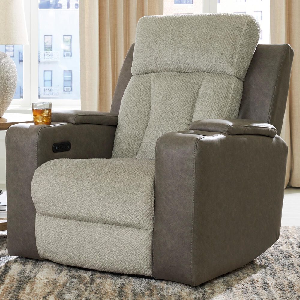 Ashley WhipLash Power Recliner with Adjustable Headrest in Sisal, , large