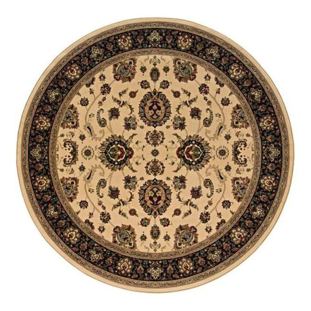Oriental Weavers Ariana 130_7 8" Round Beige Area Rug, , large