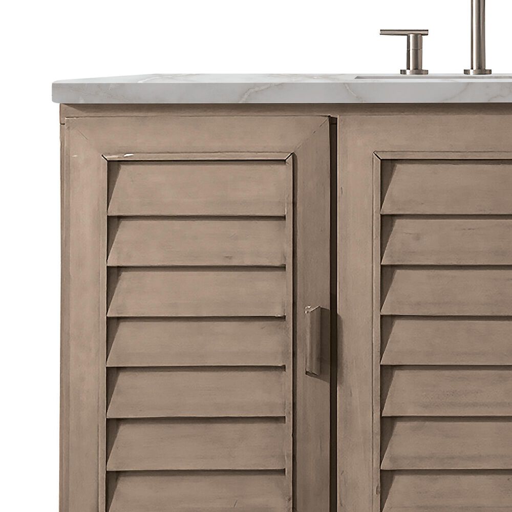 James Martin Vanities Portland 48" Single Bathroom Vanity in Whitewashed Walnut with 3 cm Eternal Jasmine Pearl Silestone Top, Rectangular Sink and FreePower Wireless Charger, , large