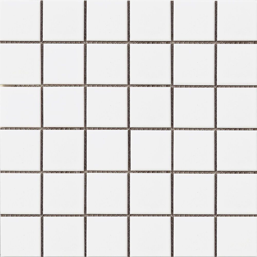 Emser Impact White 2" x 2" Square on 12" x 12" Porcelain Mosaic Sheet, , large