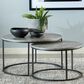Pacific Landing Round Nesting Coffee Tables in Grey and Gunmetal (Set of 2), , large