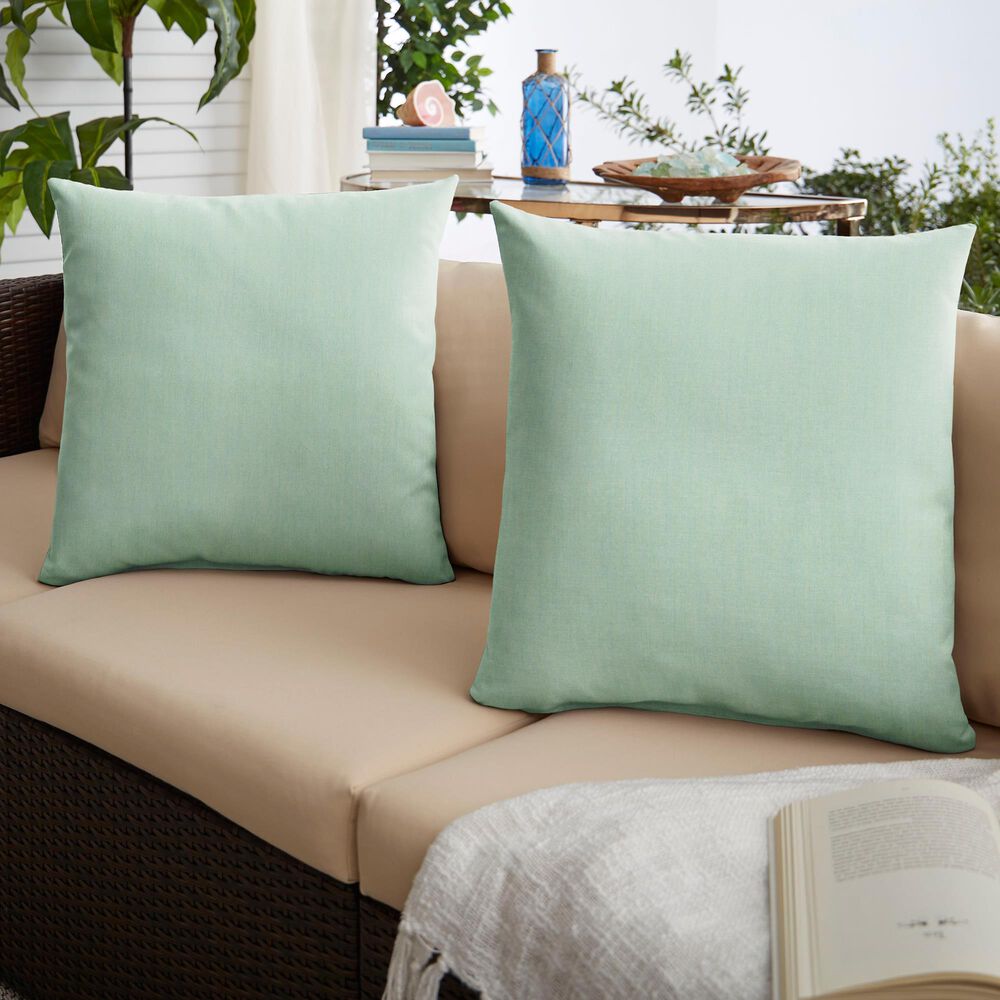 Sorra Home Sunbrella 18" Pillow in Canvas Spa (Set of 2), , large