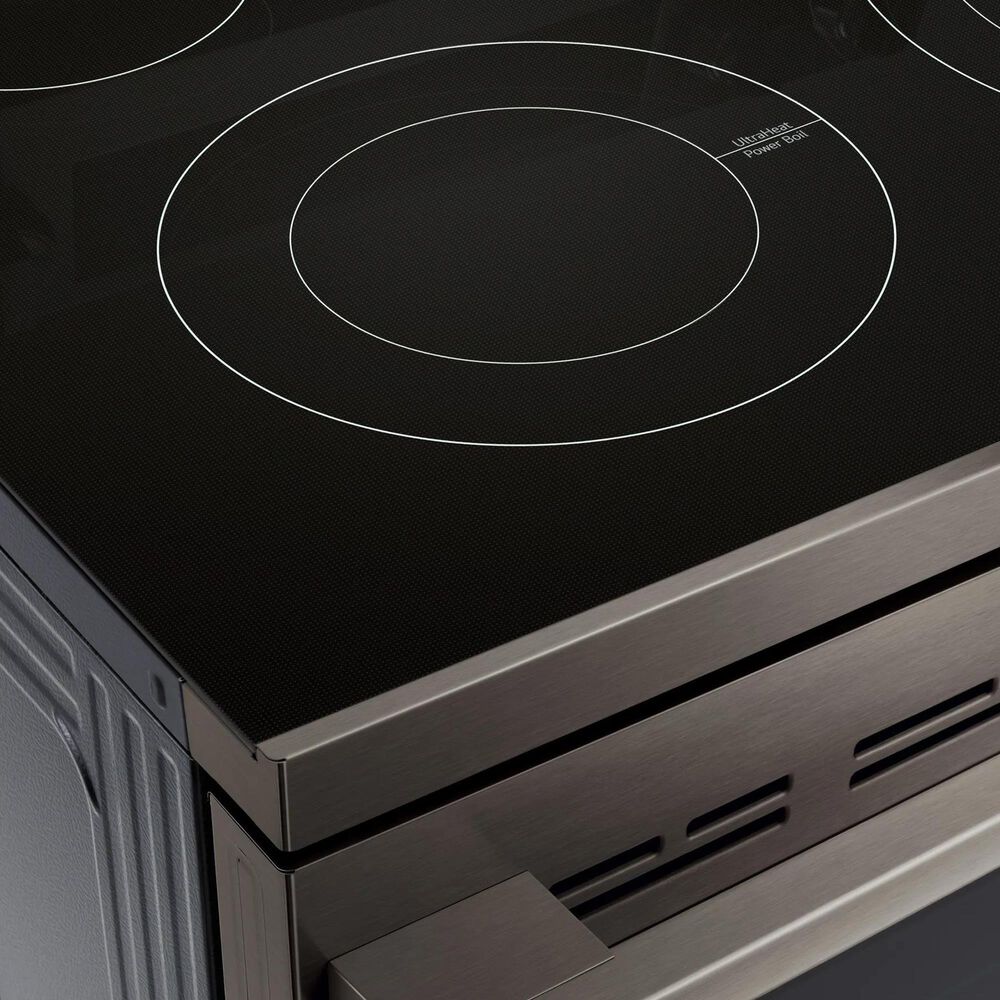 LG 2-Piece Kitchen Package with 6.3 Cu. Ft. Smart Freestanding Electric Range and 2.1 Cu. Ft. Smart Over-the-Range Microwave in Black Stainless Steel, , large