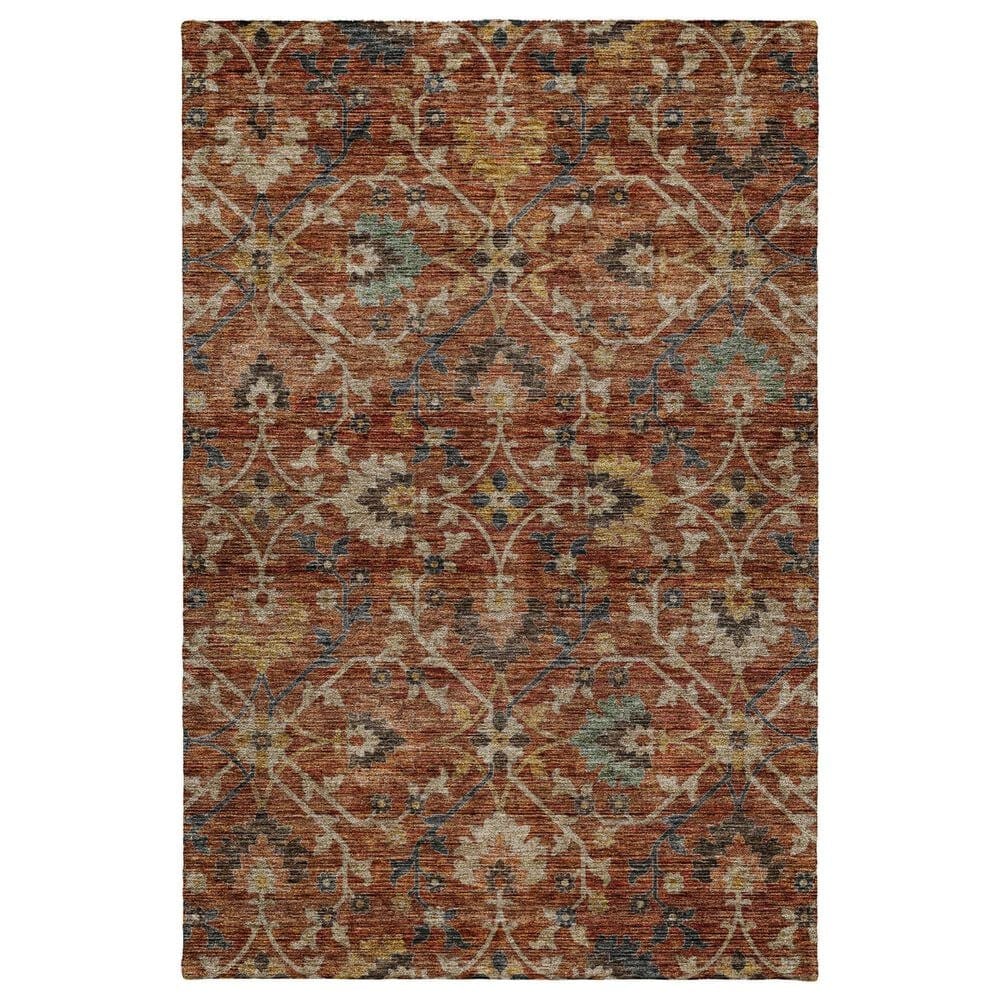 Dalyn Rug Company Silk Road Paprika, Copper, Gold, Sage, Navy and Beige 8" x 10" Area Rug, , large