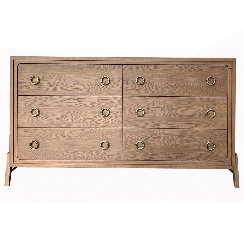 Sterling Timber Elure 6-Drawer Hi-Leg Dresser Only in Latte, , large