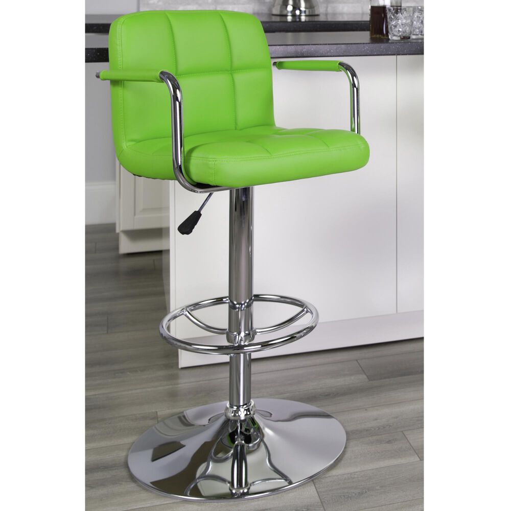 Flash Furniture Adjustable Barstool in Green, , large