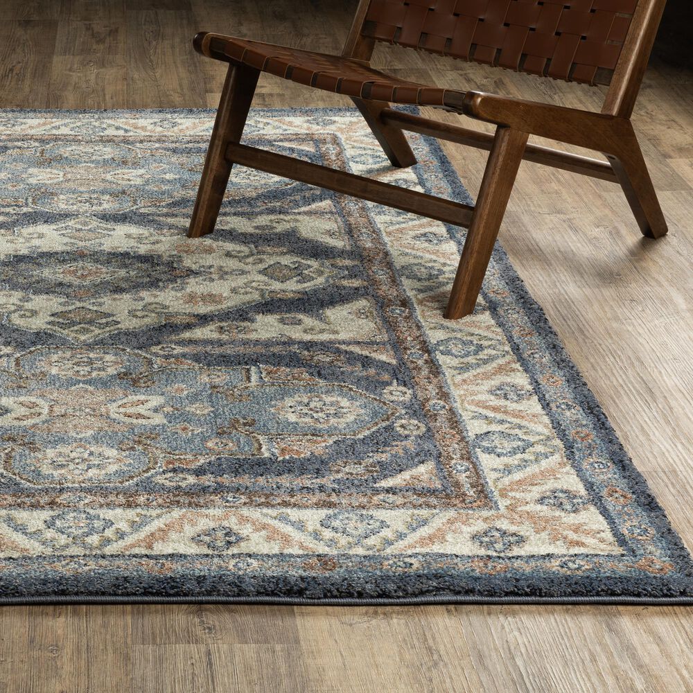 ROW by Oriental Weavers Gemma Oriental Blue and Rust 2'3" x 7' Runner, , large