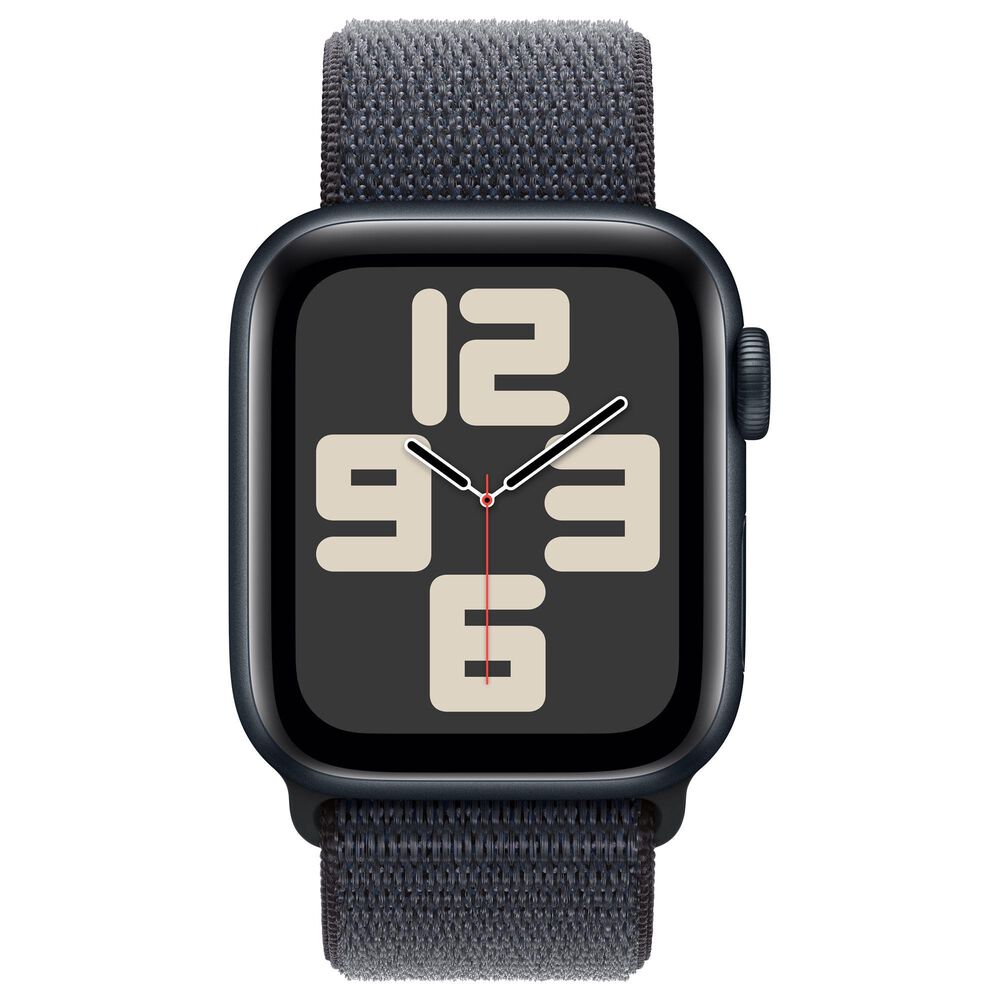 Apple Watch SE GPS + Cellular 40mm Midnight Aluminum Case with Ink Sport Loop, , large