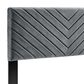 Modway Alyson Angular Channel Tufted Performance Velvet Full/Queen Headboard in Charcoal, , large