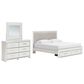 Ashley Zuraleus 3-Piece King Upholstered Storage Bedroom Set in Matte White, , large