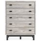 Ashley Vessalli 5-Drawer Chest in Light Gray and Matte Black, , large