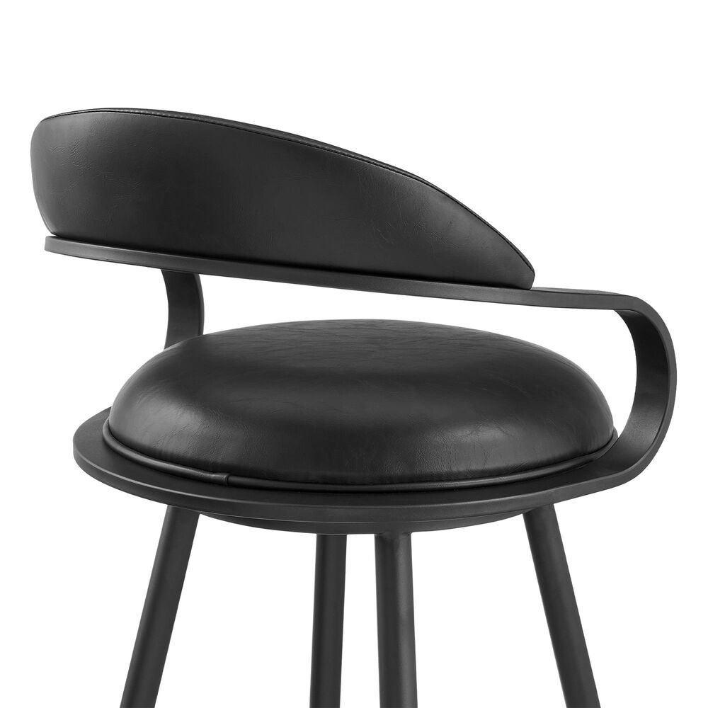 Armen Living Gardenia Swivel Counter Stool in Black, , large