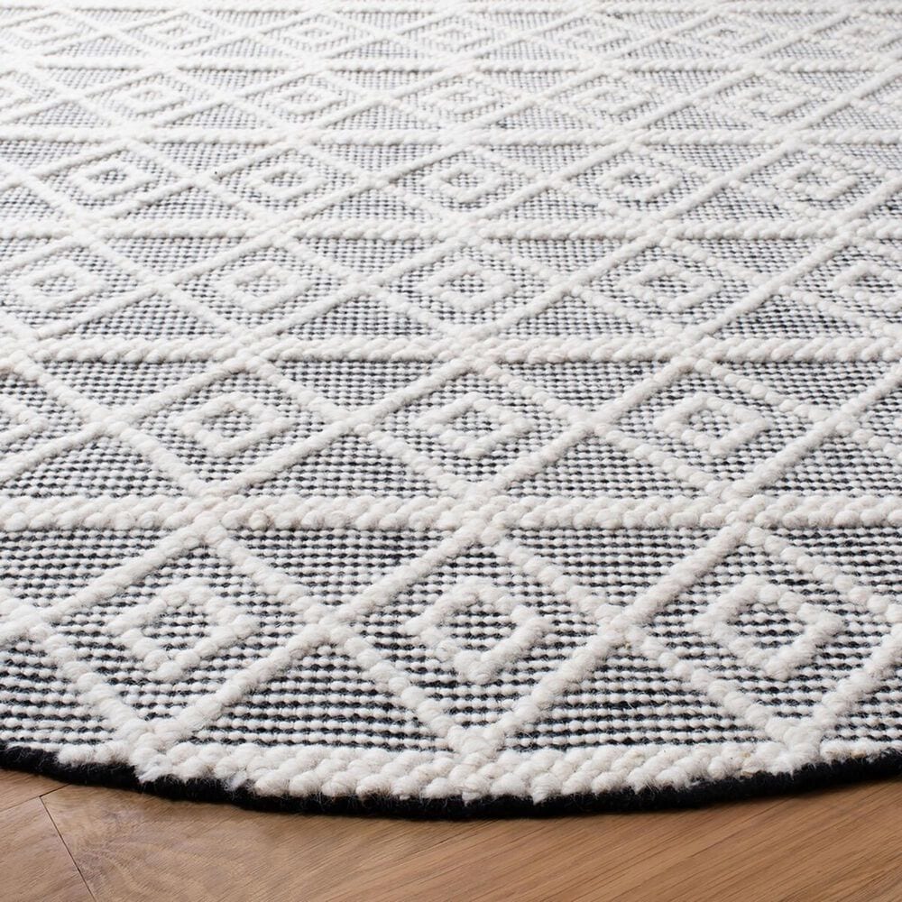 Safavieh Natura NAT477A 6&#39; Round Ivory and Black Area Rug, , large