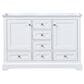 Lexora Home Dukes 48" Double Bathroom Vanity in White with 2 cm White Carrara Marble Top and Rectangular Sinks, , large