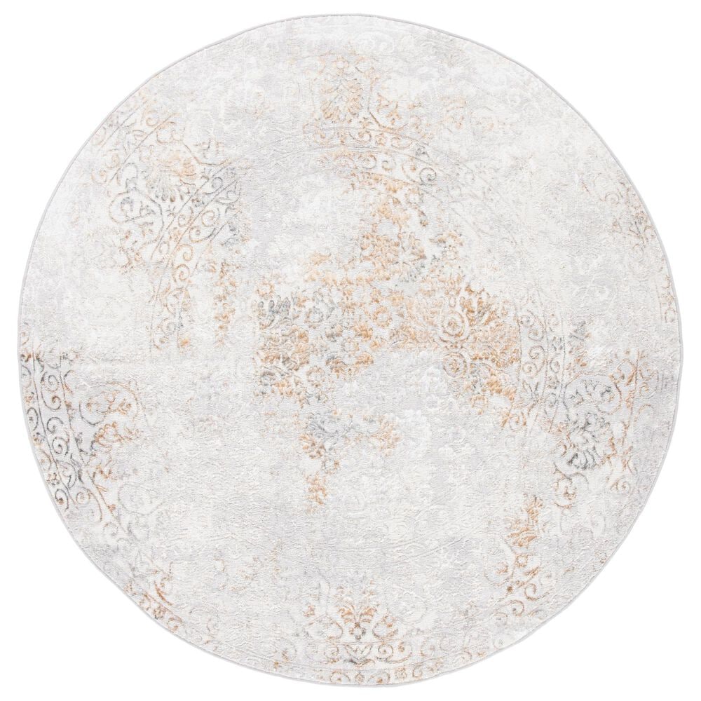 Safavieh Orchard  ORC684 6"7" Round Grey and Gold Area Rug, , large