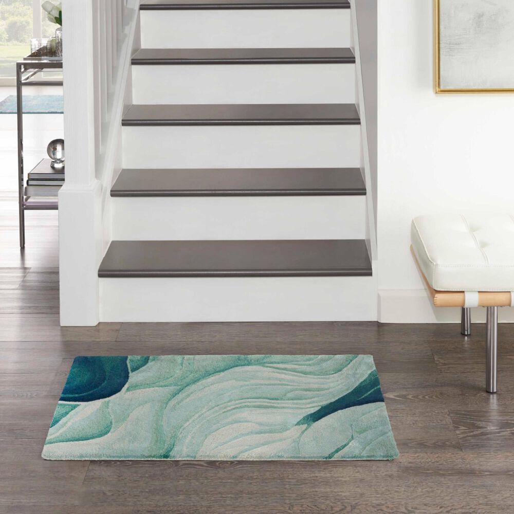 Nourison Prismatic Silver and Green 2&#39; x 3&#39; Area Rug, , large