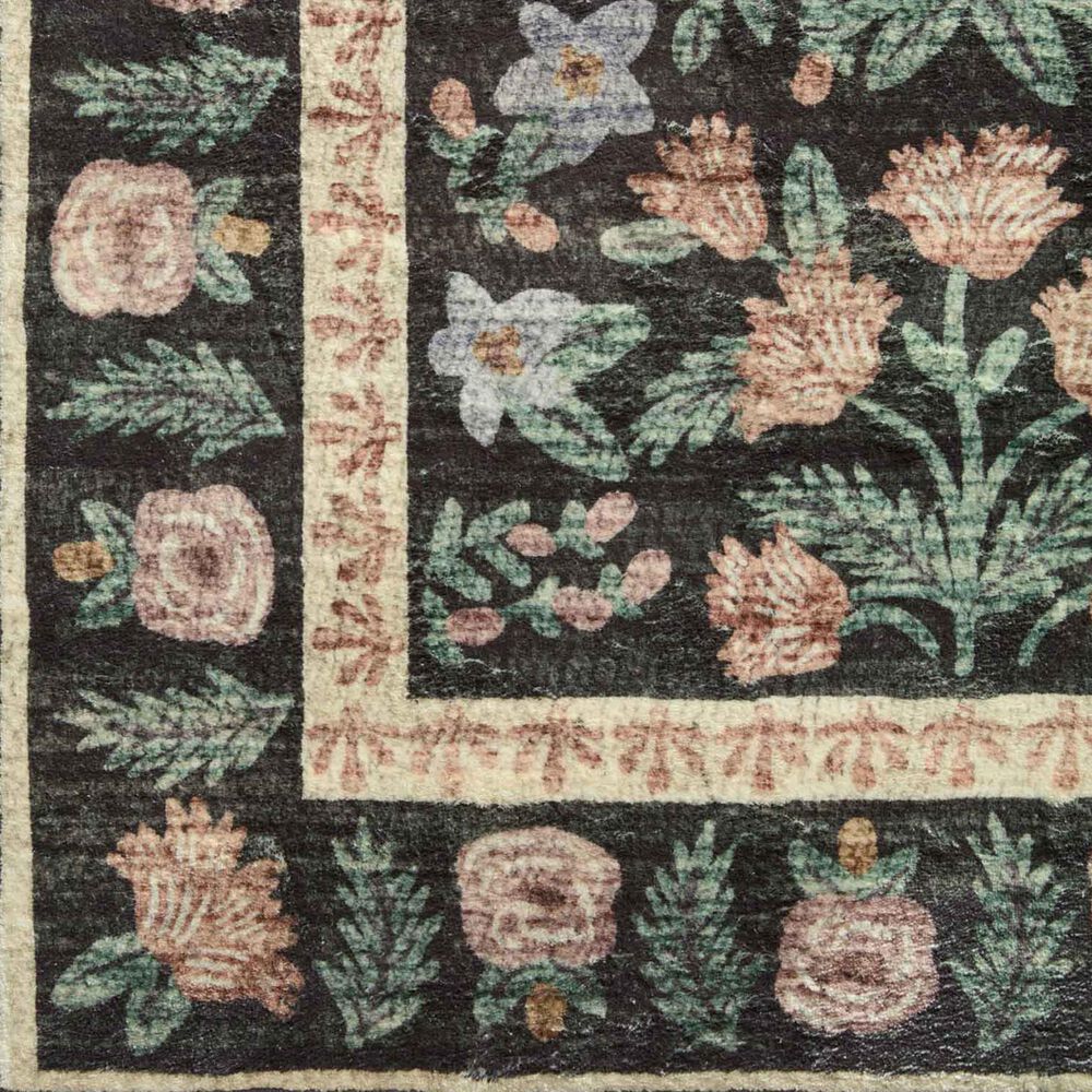 Rifle Paper Co Eden Mughal Garden 2&#39;6&quot; x 7&#39;6&quot; Black Runner, , large