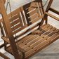 HOMLUX 2-Seat Outdoor Porch Swing Bench Meranti Wood Chair with Stand in Teak Oil, , large