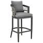 Armen Living Zella Patio Counter Height Bar Stool with Earl Gray Cushion in Gray, , large