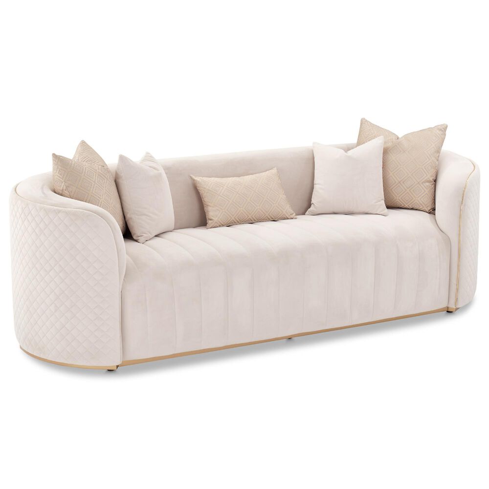 Vista Haus Ariana Stationary Sofa in Beige Velvet, , large