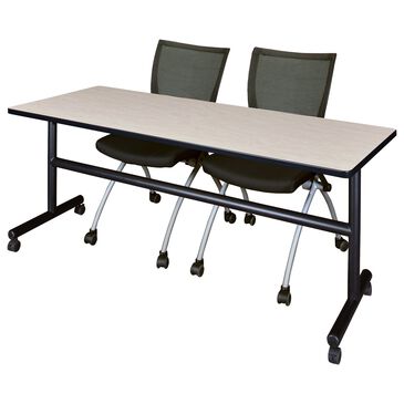 Regency Global Sourcing Kobe 3-Piece Mobile Training Table Set in Maple/ Black, , large