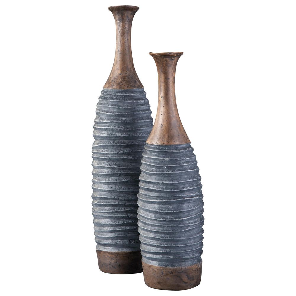 Ashley Blayze 2-Piece Vase Set in Antique Gray and Brown, , large