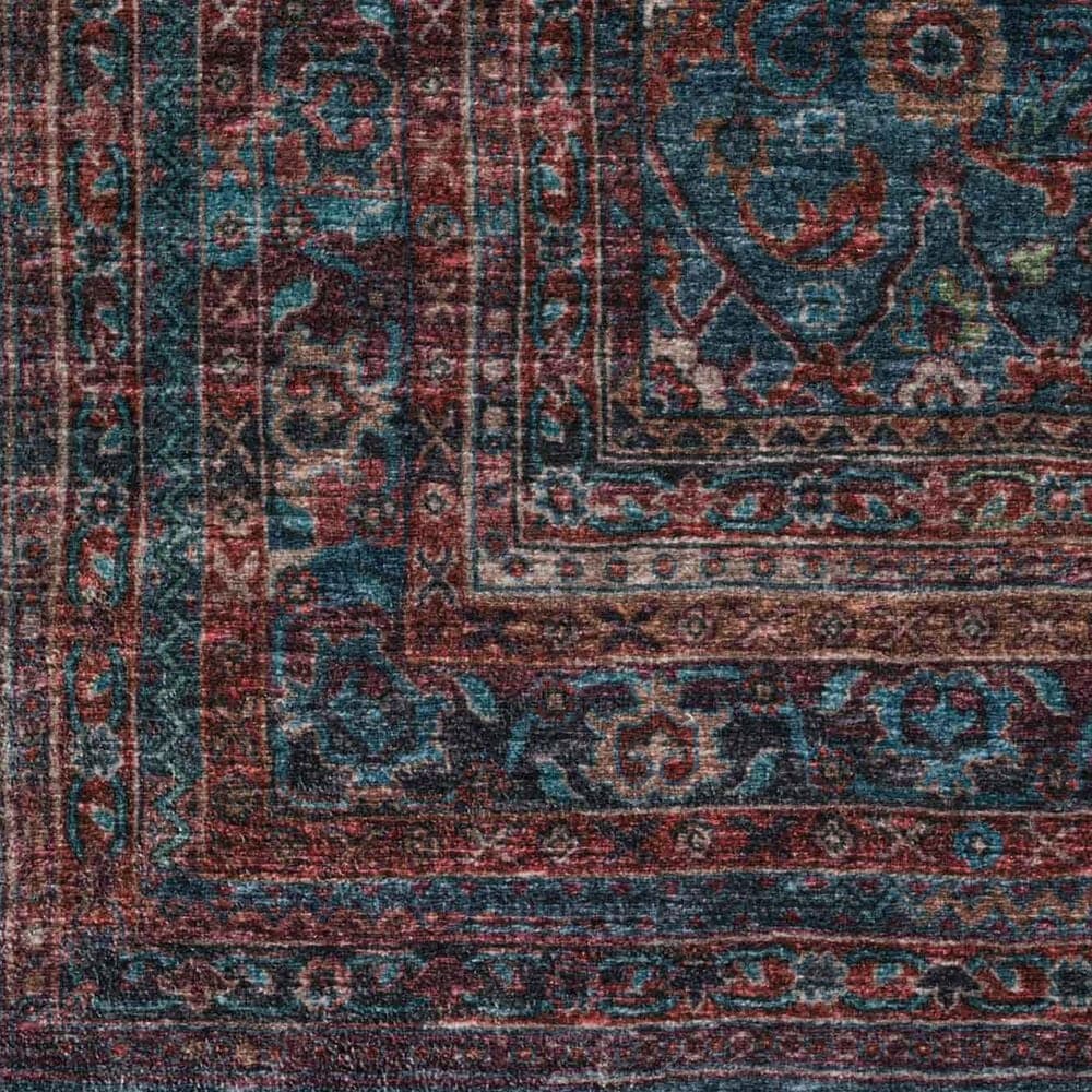 Dalyn Rug Company Jericho Traditional 8&#39; Round Navy Indoor/Outdoor Area Rug, , large