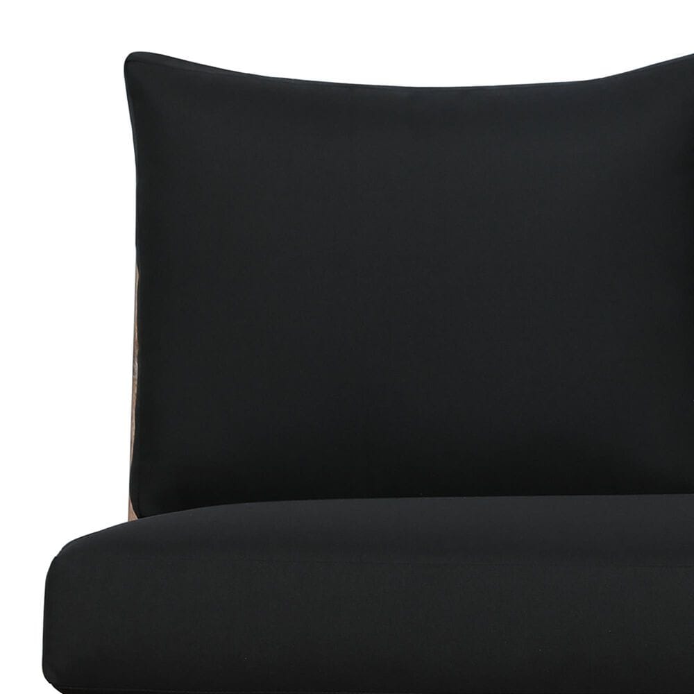 Linon Home Decor Silbury Outdoor Bench with Black Cushion in Warm Teak, , large