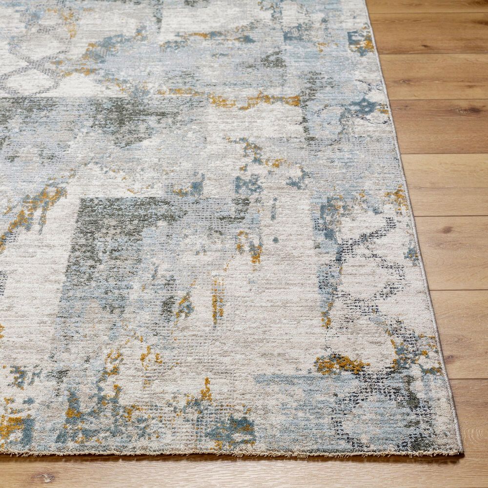 Surya Dresden Taupe, Off-White, Dusty Sage, Deep Teal, Light Gray, Mustard and Ink Blue 2'7" x 7'3" Runner, , large