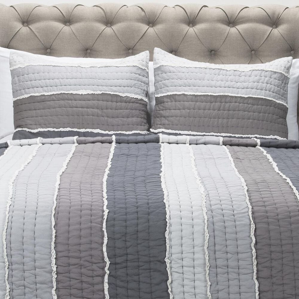 Rizzy Home Olivia Grace 106&quot; x 92&quot; Quilt in Gray, , large