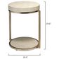 Splendor Living Jamestown Faux Shagreen Round Side Table in Ivory and Champagne, , large