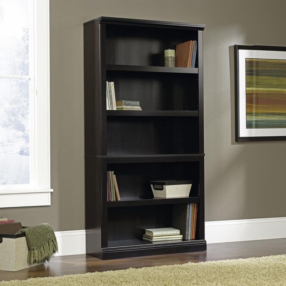 Sauder 5Shelf Bookcase in Estate Black NFM