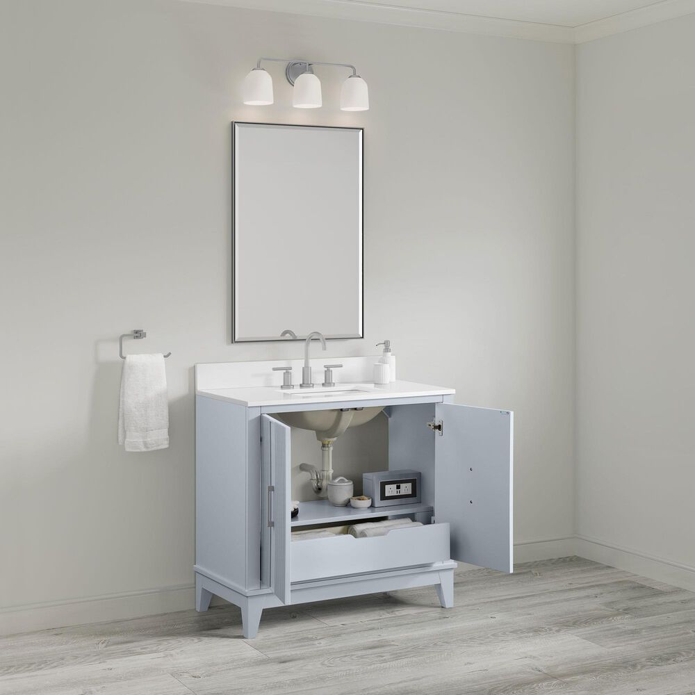37B Fenwick 36" Single Bathroom Vanity in Soft Blue with Glossy White Composite Stone Top and Backsplash, , large