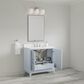 37B Fenwick 36" Single Bathroom Vanity in Soft Blue with Glossy White Composite Stone Top and Backsplash, , large