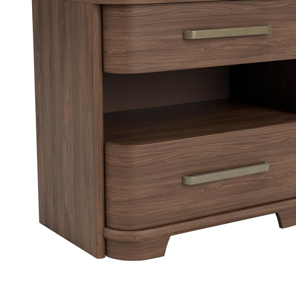 Riverside Furniture Delia 2-Drawer Nightstand in Nouveau Walnut, , large