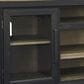 Ashley Foyland 83" TV Stand with Electric Fireplace in Black and Brown, , large