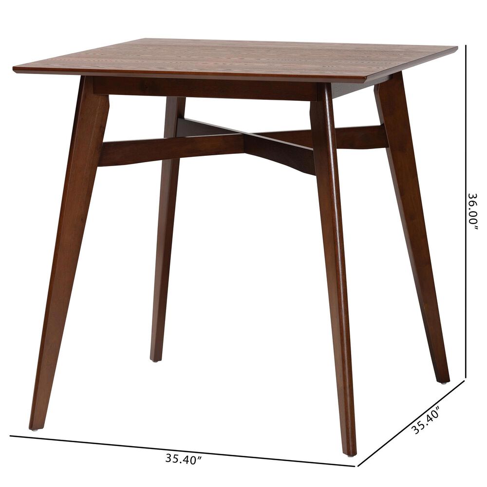 Baxton Studio Leena Counter Height Pub Table in Walnut Brown, , large