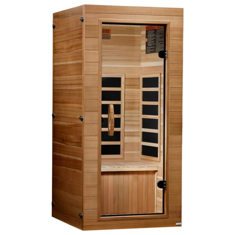 EZlife Elite 1-Person Compact Ultra Low EMF FAR Infrared Home Sauna in Natural Hemlock, , large