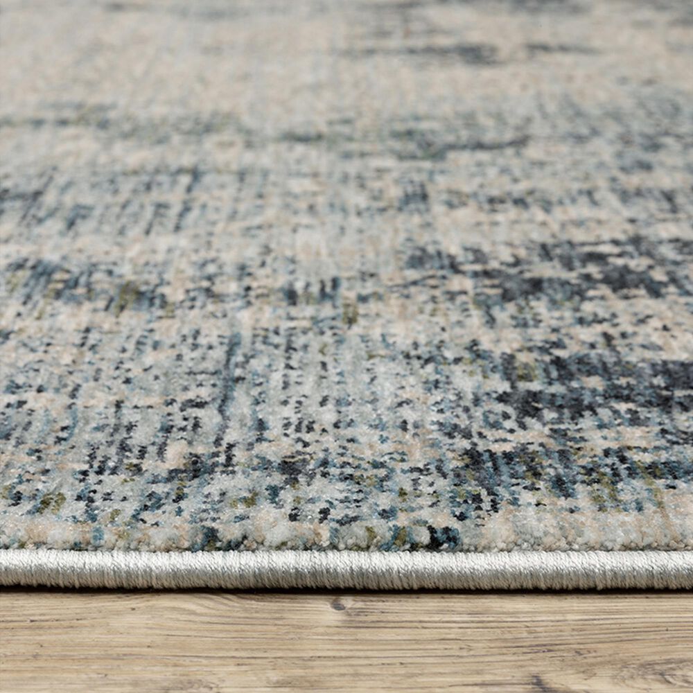 Oriental Weavers Hayden HAY04 2&#39;3&quot; x 7&#39;6&quot; Beige and Blue Runner, , large