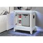 Global Furniture USA Alina 2-Piece Full Upholstered Panel LED Bed with Nightstand in White, , large