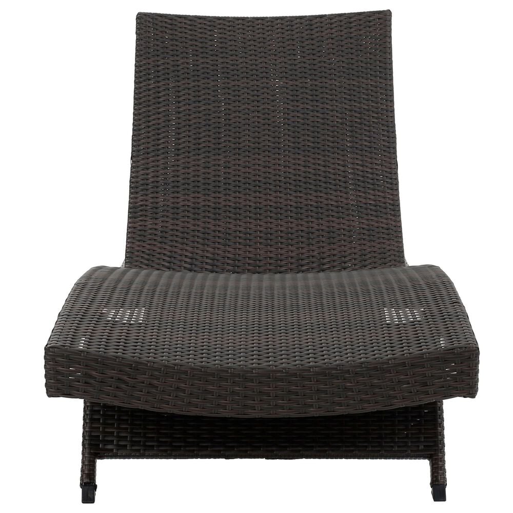 Hearth and Haven Salem PE Wicker Chaise Lounge in Multi Brown, , large