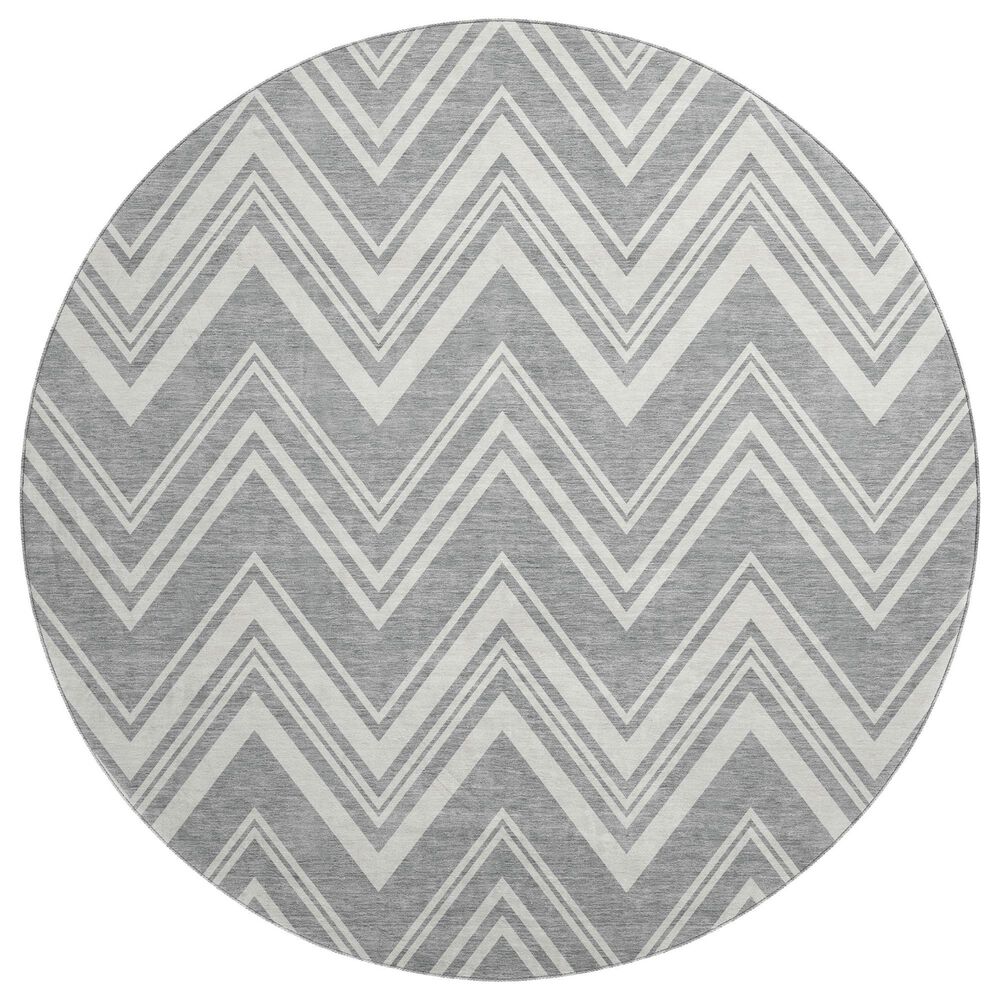 Dalyn Rug Company The Reserve TR17 Pewter 8" Round Indoor/Outdoor Area Rug, , large