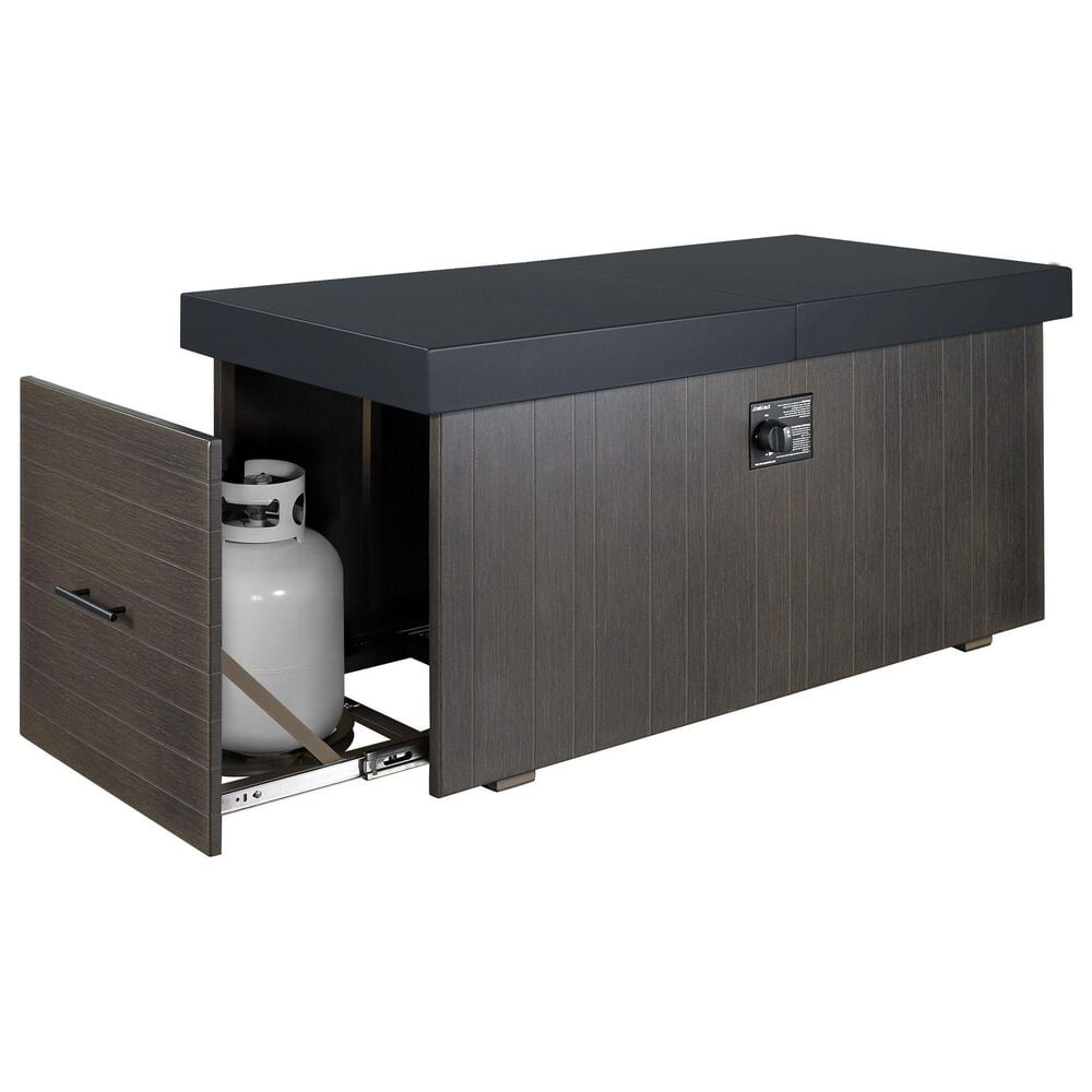Plank and Hide Rectangular Functional Fire Pit in Wenge and Black, , large