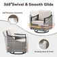 Sunwell Garden 3-Piece Patio Swivel Glider Set with 21.9" Side Table in Beige, , large
