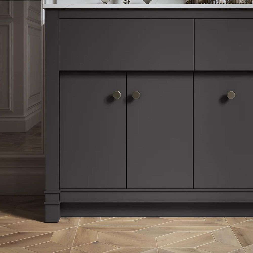 Kohler Alouette 60" Double Bathroom Vanity in Ferrous Grey with 2 cm White Quartz Top and Rectangular Sinks, , large