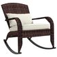 Hearth and Haven Outdoor Adirondack Rocking Chair with Dark Brown Frame in Cream White, , large