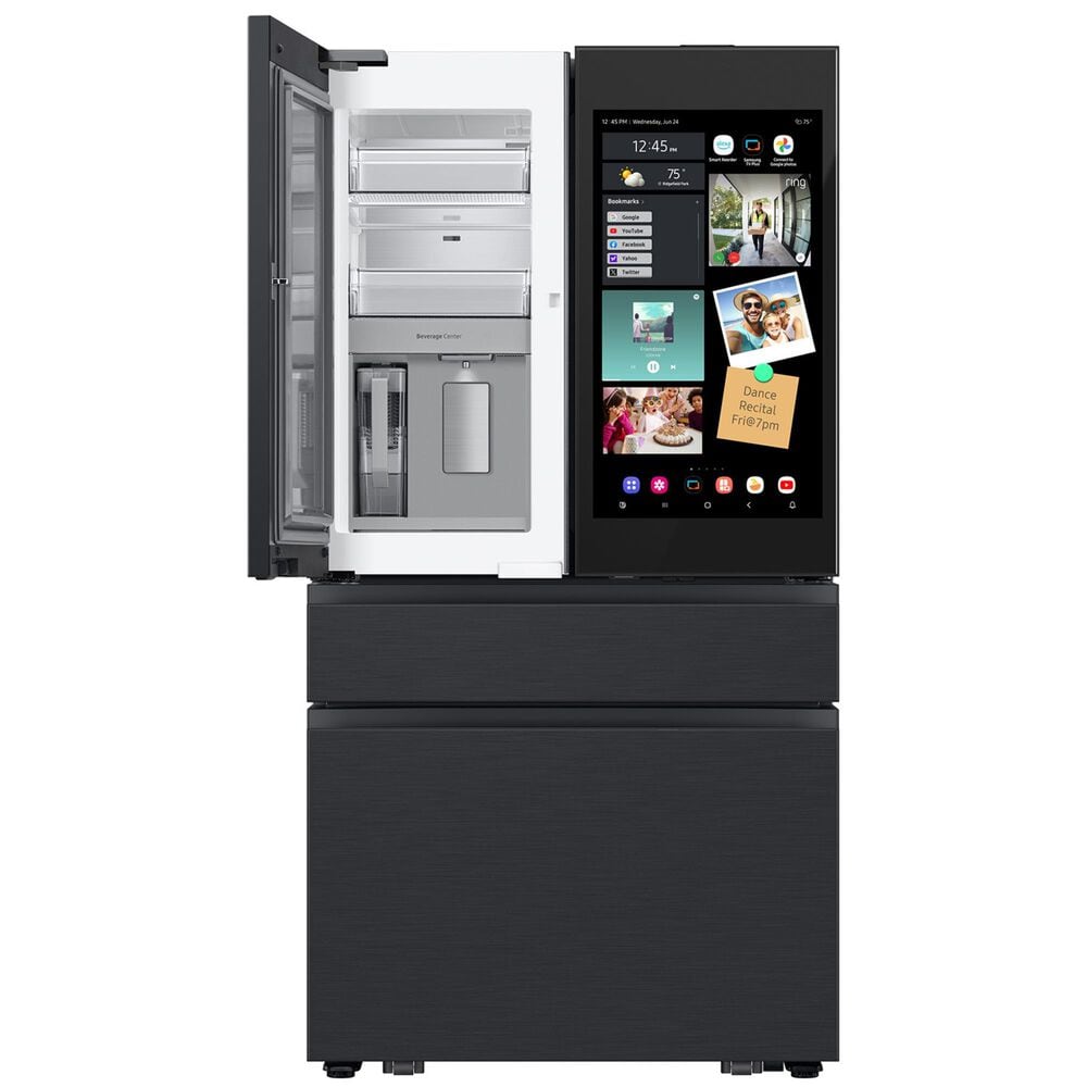 Samsung 28.6 Cu. Ft. Bespoke 4-Door French Door Refrigerator with AI Family Hub+ &amp; AI Vision Inside in Charcoal Glass and Black/Charcoal, , large