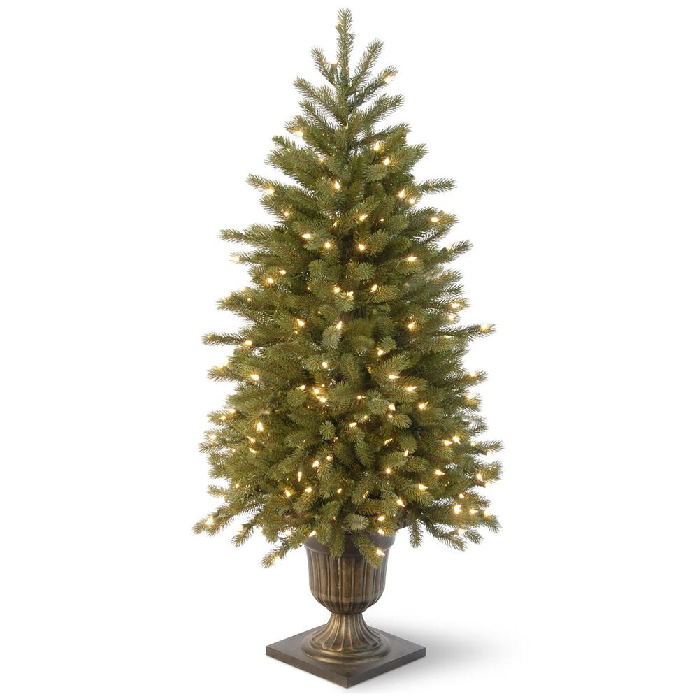 National Tree 4" Poly Jersey Fraser Fir Entrance Tree with 100 White Lights, , large