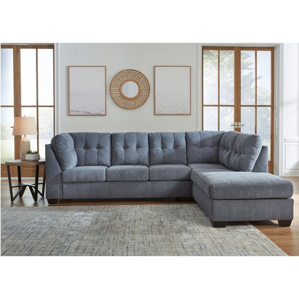 Ashley Marleton 2-Piece Right Facing Sectional with Chaise in Denim, , large