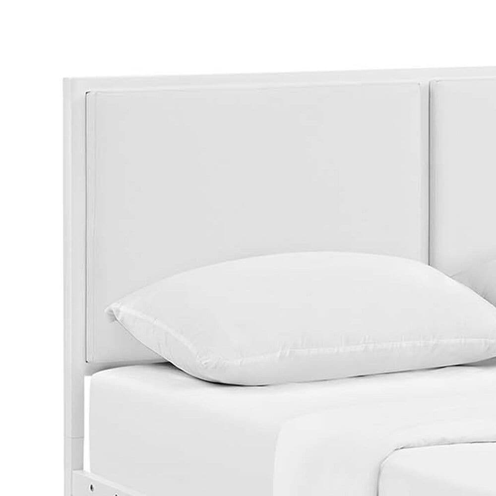 Modway Della Vinyl Platform King Bed in White, , large